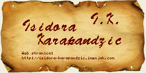 Isidora Karapandžić vizit kartica